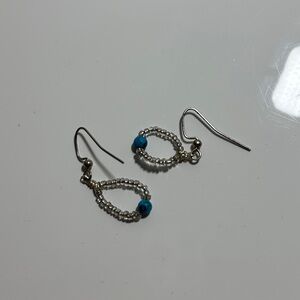 Hand beaded drop earrings